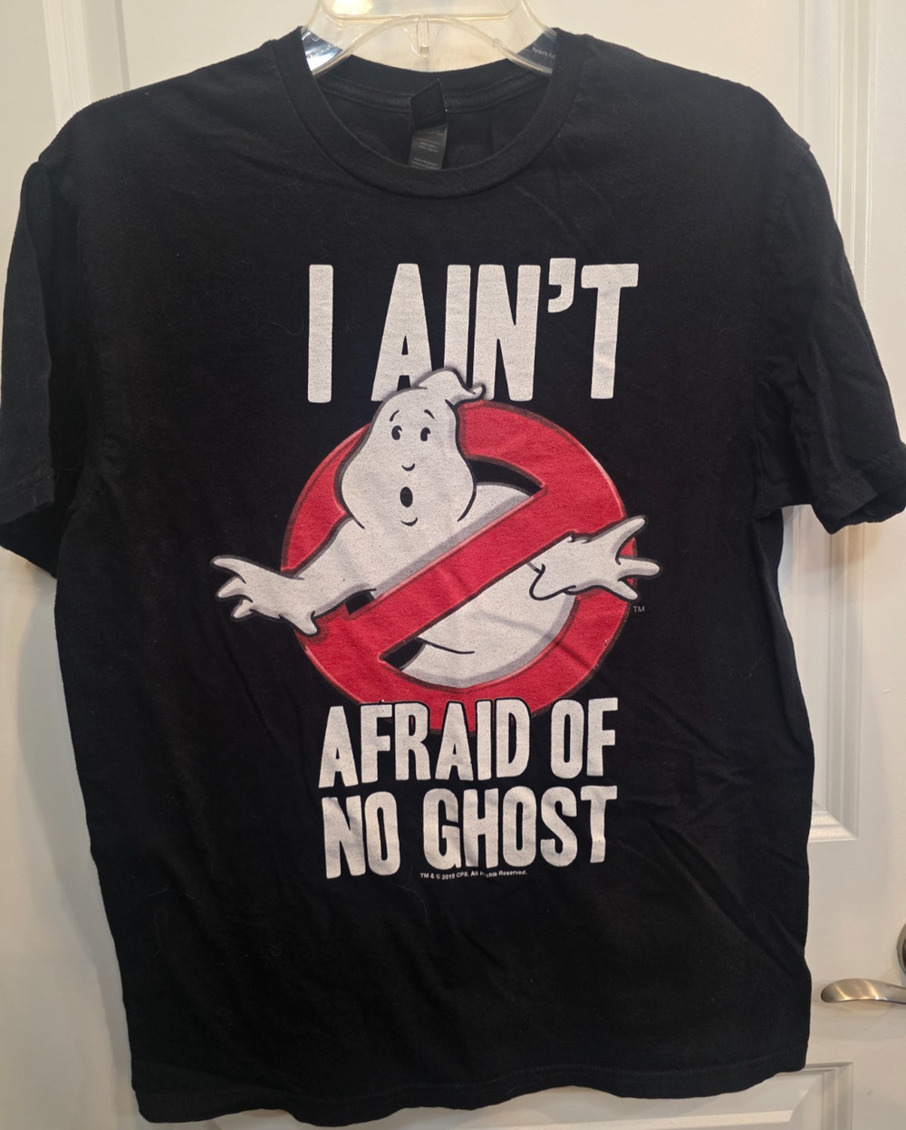 Ghostbusters Graphic T-Shirt Mens M Black I Ain't Afraid No Ghost Movie Tee 2019